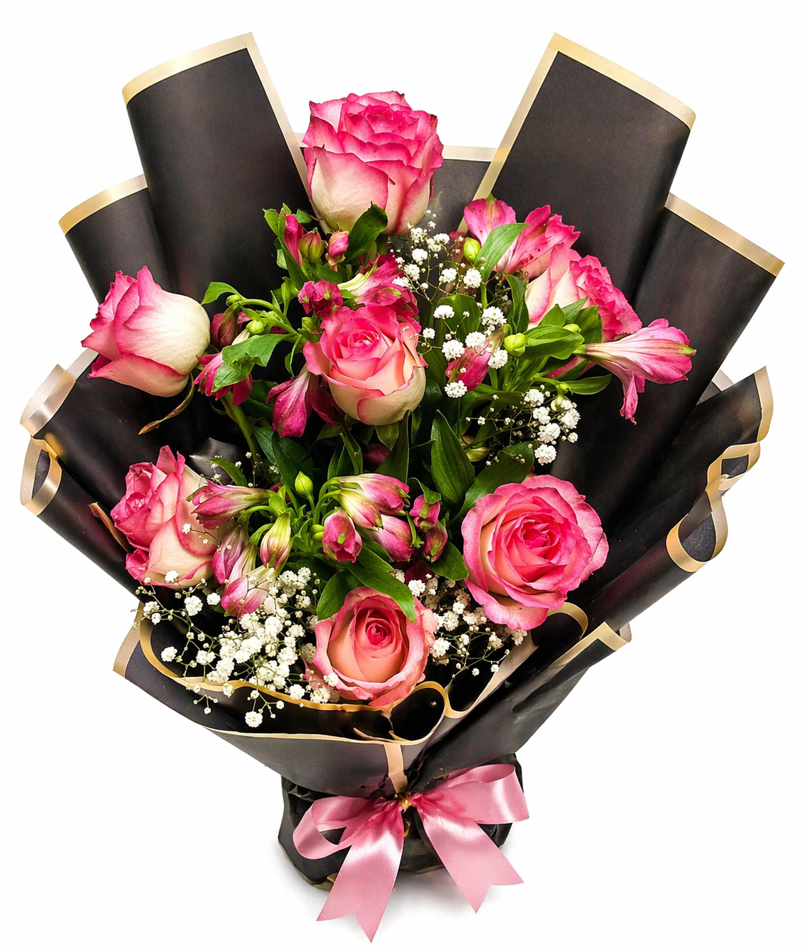 Bouquet rose de verdures élégantes