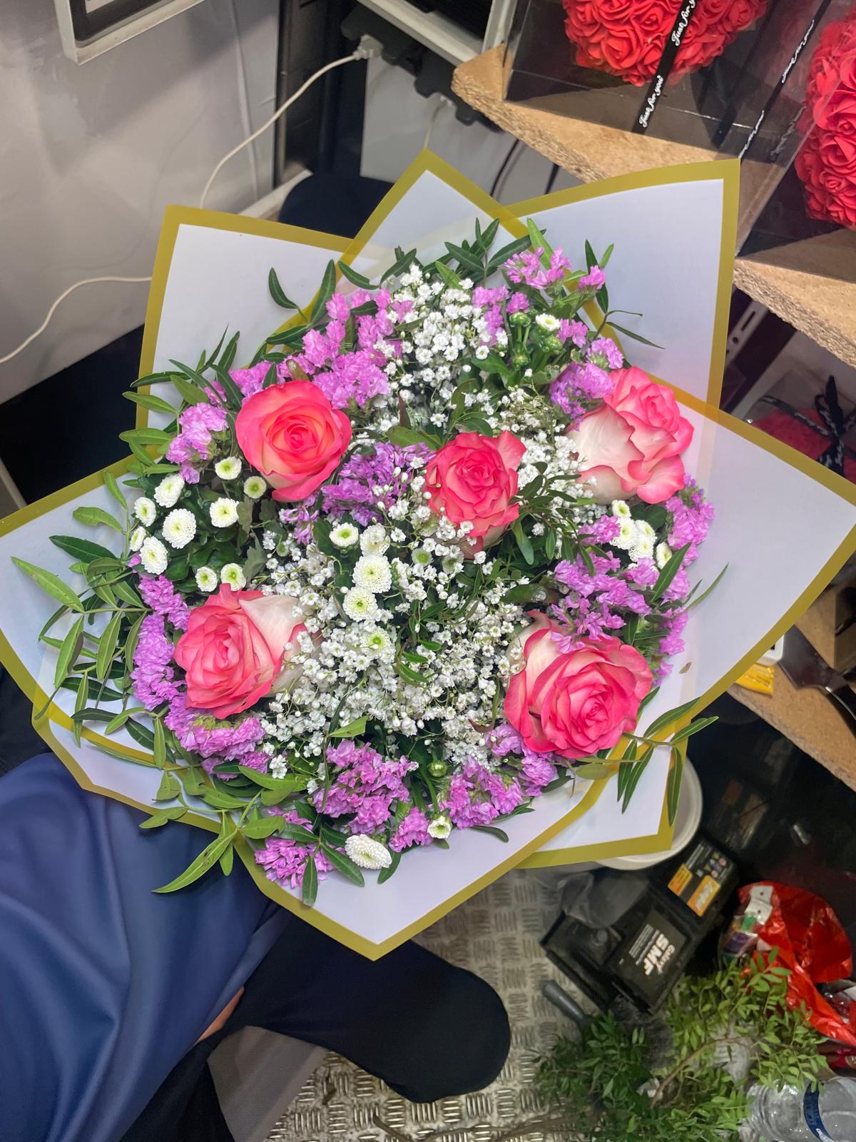 Bouquet personnalisé rose pastel